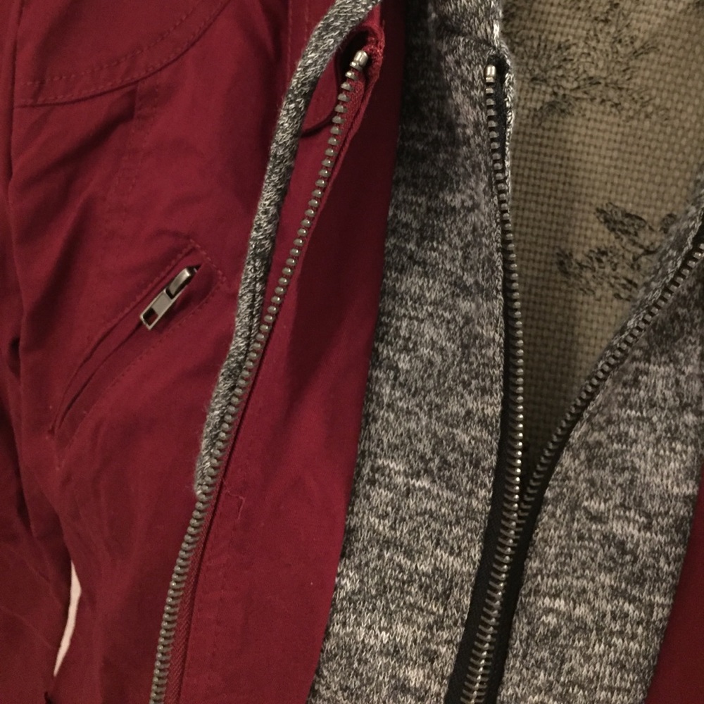 NEW! Lightweight Burgundy Layered Anorak Jacket - Picture 6 of 8
